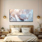 Serene White Piano & Headphone Wall Art Canvas Office Home Room Framed 120x60cm