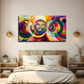Abstract Circular Modern Wall Art Canvas Office Home Room Framed 120x60cm
