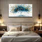 Blue and Golden Tree Abstract Wall Art Canvas Office Home Room Framed 120x60cm