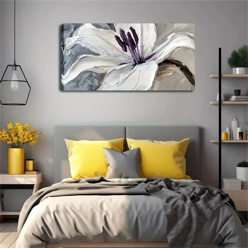 Petals With Slender Stamens Wall Art Canvas Office Home Room Framed 80x45cm