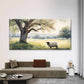 Sheep Under Tree Meadow Wall Art Canvas Office Home Room Framed 120x60cm
