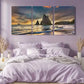 3pcs Ocean View with Rocky Formations Wall Art Set Canvas Framed 40x60cm - High Quality Print 100% Australian Made Wall Canvas Ready to Hang