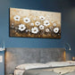 White Flowers Green Foliage Wall Art canvas office home room framed 120x60cm