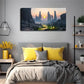 Serene Mountain River Sunset Wall Art Canvas Office Home Room Framed 120x60cm
