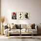 3pcs Samurai Katana with Dragon Metal Print Ready to Hang Art