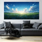 Grassland and White Clouds Wall Art Canvas Office Home Room Framed 120x60cm