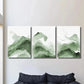3pcs Abstract Green Mountain Watercolor Wall Art Set Canvas Framed 40x60cm - High Quality Print 100% Australian Made Wall Canvas Ready to Hang