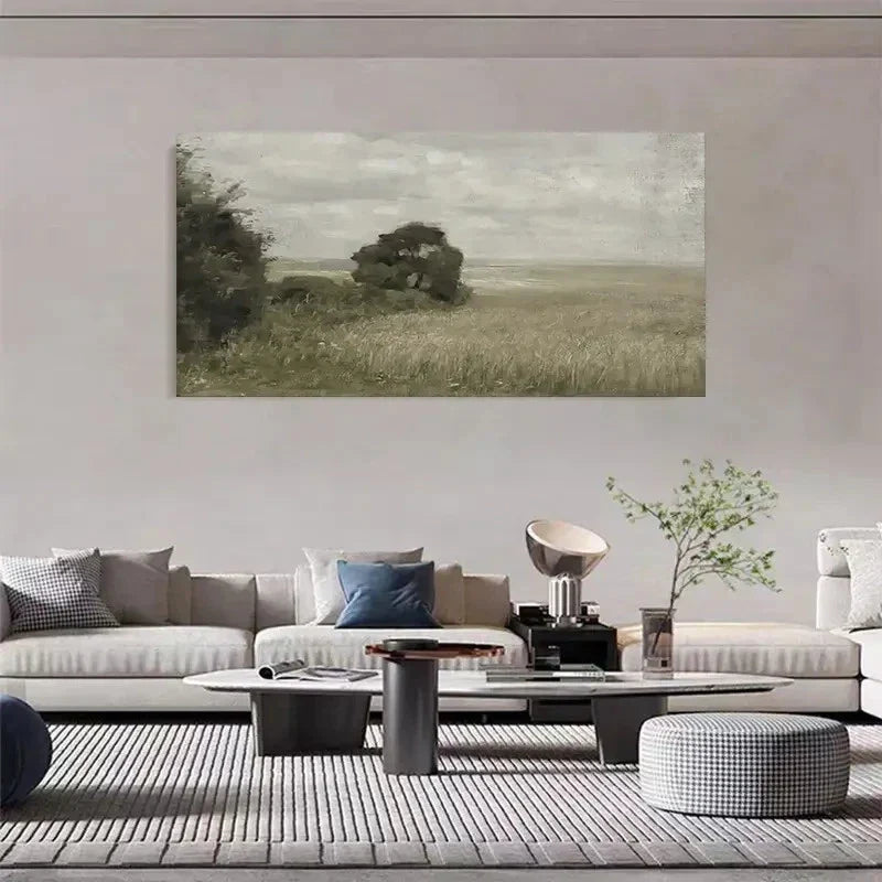 Aesthetic Grassland Decor Wall Art Canvas Office Home Room Framed 120x60cm