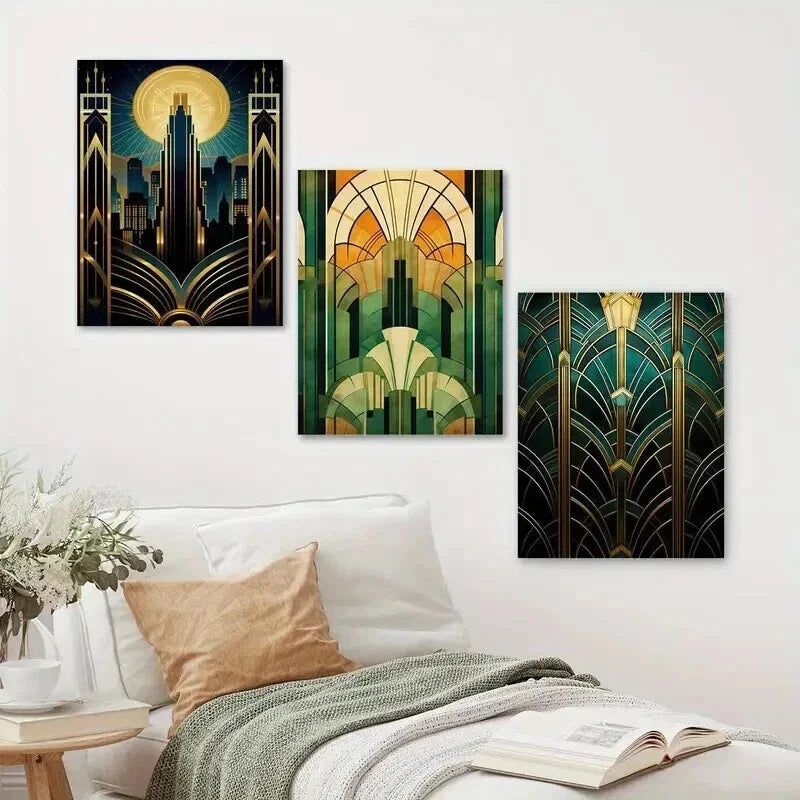 3pcs Portrait Orientation Smooth Lines Wall Art Set Canvas Framed 40x60cm - High Quality Print 100% Australian Made Wall Canvas Ready to Hang
