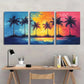 3pcs Colorful Palm Tree Tall Coconut Trees Metal Print Ready to Hang Art