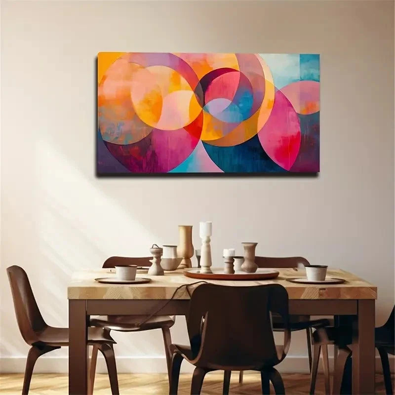Colorful Geometric Design Wall Art Canvas Office Home Room Framed 120x60cm