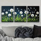 3pcs Dandelion Flower White Nature Perfect Wall Art Set Canvas Framed 40x60cm - High Quality Print 100% Australian Made Wall Canvas Ready to Hang