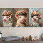 3pc   Featuring a Pig in a Stylish Hat Wall Art Set Canvas Framed 40x60cm - High Quality Print 100% Australian Made Wall Canvas Ready to Hang