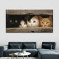 Cat Peeking through Wooden Wall Art Canvas Office Home Room Framed 120x60cm