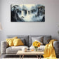 Serene Mountain Waterfall Scene Wall Art Canvas Office Home Room Framed 120x60cm