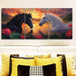3pcs Wall Art Painting A Black And White Horse Metal Print Ready to Hang Art