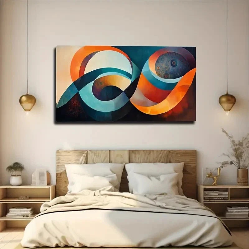 Colourful Lines Are Suitable Wall Art Canvas Office Home Room Framed 80x45cm