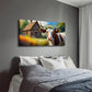 Country Houses And Cows Wall Art Canvas Office Home Room Framed 120x60cm