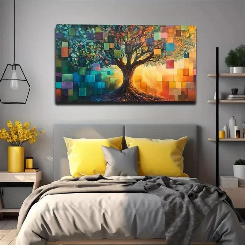 Retro Bohemian Modern Warm Wall Art Canvas Office Home Room Framed 120x60cm