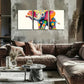 3pcs Cute Elephants Dressed in Colorful Circles Wall Art Set Canvas Framed 40x60cm - High Quality Print 100% Australian Made Wall Canvas Ready to Hang