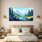 Snow-Capped Mountains Trees Wall Art Canvas Office Home Room Framed 120x60cm