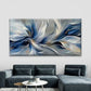 Abstract Blue & White Floral Wall Art Canvas Office Home Room Framed 120x60cm