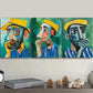 3pcs Abstract Man Portrait Waterproof Perfect Wall Art Set Canvas Framed 40x60cm - High Quality Print 100% Australian Made Wall Canvas Ready to Hang