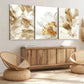 3pcs Modern Art Golden Leaf Floral Light Luxury Wall Art Set Canvas Framed 40x60cm - High Quality Print 100% Australian Made Wall Canvas Ready to Hang
