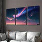 3pcs Starry Night Sky Clouds & Shooting Stars Wall Art Set Canvas Framed 40x60cm - High Quality Print 100% Australian Made Wall Canvas Ready to Hang