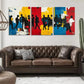 3pcs Dynamic Silhouette Abstract Vibrant Perfect Wall Art Set Canvas Framed 40x60cm - High Quality Print 100% Australian Made Wall Canvas Ready to Hang