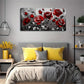 Many Blooming Red Roses Buds Wall Art Canvas Office Home Room Framed 120x60cm