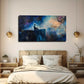 Cosmic Scene Meditating Figure Wall Art Canvas Office Home Room Framed 120x60cm