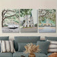 3pcs Trolley Cathedral and Fountain Scenes Metal Print Ready to Hang Art