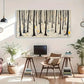Abstract Tree Line Neutral Wall Art Canvas Office Home Room Framed 120x60cm