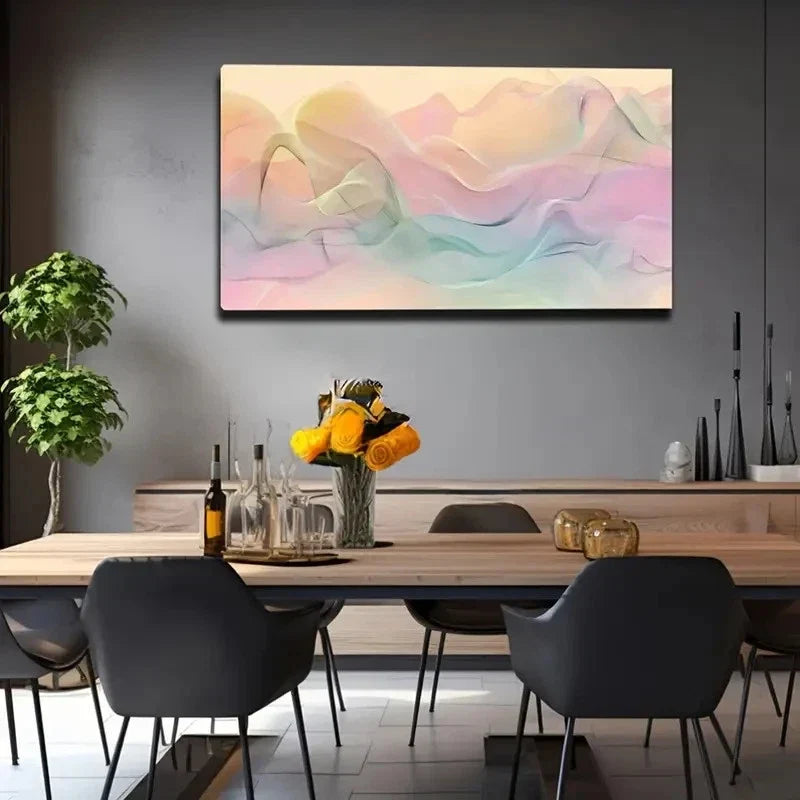 Colorful Cloud & Mist Flow Wall Art Canvas Office Home Room Framed 120x60cm