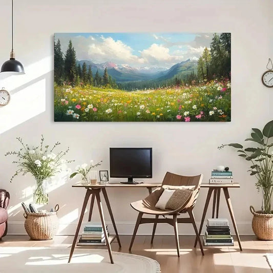 Vintage & Contemporary Woodland Wall Art Canvas Office Home Room Framed 120x60cm