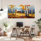Autumn Landscape Foliage Cabin Wall Art Canvas Office Home Room Framed 120x60cm