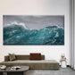 Blue Ocean Waves Wall Art Canvas Office Home Room Framed 120x60cm