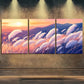 3pcs Vibrant Orange Purple Sky Colorful Perfect Wall Art Set Canvas Framed 40x60cm - High Quality Print 100% Australian Made Wall Canvas Ready to Hang