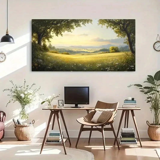 Soft Texture Floral Landscape Wall Art Canvas Office Home Room Framed 120x60cm
