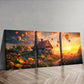 3pcs Floral Cottage & Hot Air Balloons Sun Shine Sky Perfect Wall Art Set Canvas Framed 40x60cm - High Quality Print 100% Australian Made Wall Canvas Ready to Hang