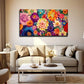 Vibrant Floral Deco Wall Art Canvas Office Home Room Framed 80x45cm