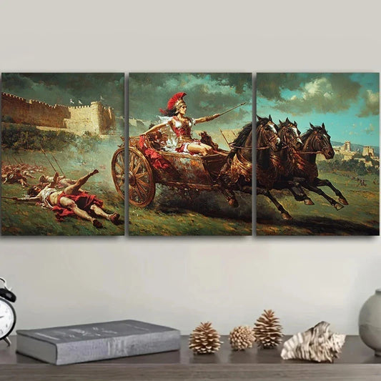 3pcs The Death of Red Lucious Luxurious Metal Print Ready to Hang Art