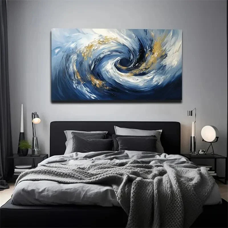 Colorful Abstract Water Nature Wall Art Canvas Office Home Room Framed 80x45cm