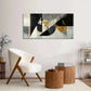 Golden Black & White Geometric Wall Art Canvas Office Home Room Framed 120x60cm