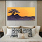 Minimalist Pine Trees On Hill Wall Art Canvas Office Home Room Framed 80x45cm