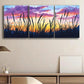 3pcs Sunset Silhouette Colourful Grass Metal Print Ready to Hang Art