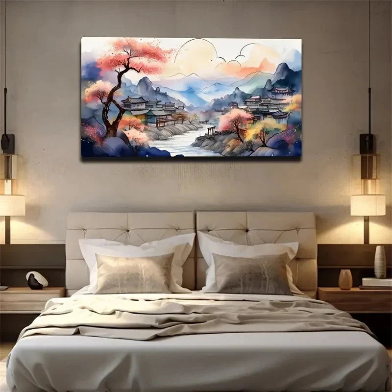 Attractive Landscape Aesthetic Wall Art Canvas Office Home Room Framed 120x60cm