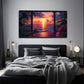 Vibrant Orange & Purple Hues Wall Art Canvas Office Home Room Framed 120x60cm