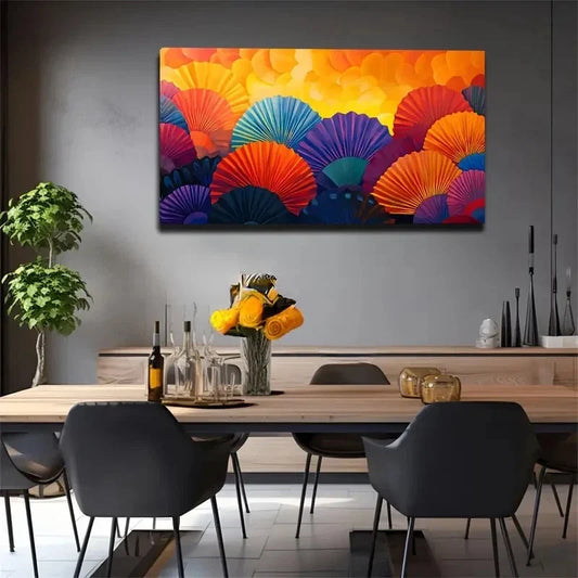 Various Fans Decoration Wall Art Canvas Office Home Room Framed 120x60cm